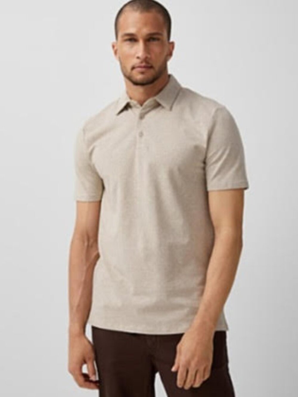 Simons Le31 oatmeal organic cotton polo shirt